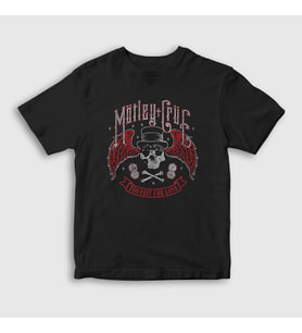 Presmono Unisex Çocuk Siyah Fast Mötley Crüe T-Shirt 167022tt