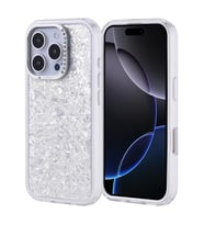 Apple iPhone 16 Pro Uyumlu Kılıf Taşlı Tasarım Zore Kapi Kapak (Gümüş)