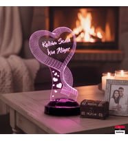 Tek Kalp Temalı 3D LED Lamba  Aşk ve Sevgi Hediyesi - LoveLamp