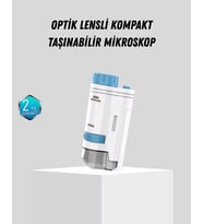 Taşınabilir Mini Mikroskop LED Işıklı 80X–200X Büyütmeli ve Odak Ayarlı