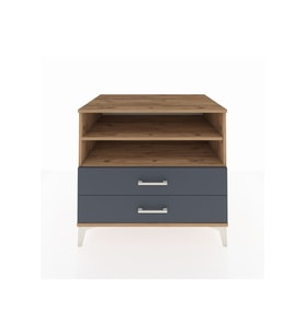 Kronos Şifonyer 2 Raflı 2 Çekmeceli 88x59x80 Çam-Antrasit
