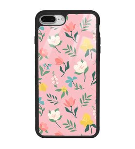 iPhone 7 Plus Pinky Flowers Tasarımlı Glossy Telefon Kılıfı