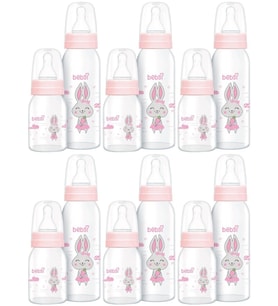 Bebsi Cam Biberon Seti Pembe (250ML+125ML) (6 Lı Set)