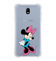 Samsung Galaxy J7 Pro  Köşe Korumalı Antişok Kapak Minnie Mouse Tasarımlı Şeffaf  Kılıf