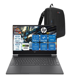HP Victus Gaming Amd Ryzen 7-7445HS 96GB Ddr5 1tb SSD Rtx RTX4050/6GB 15.6" Fhd (1920 x 1080), 144 Hz, Ips, 300 Nits Freedos Gaming Bilgisayar WBX9U9EAF33+ZETTAÇANTA
