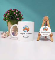 Voleybol Antrenörü Kupa Bardak ve Ahşap Anahtarlık Hediye Seti