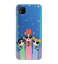 Redmi 9C / Redmi 10A Uyumlu Powerpuff Girls Desenli Şeffaf Telefon Kılıfı
