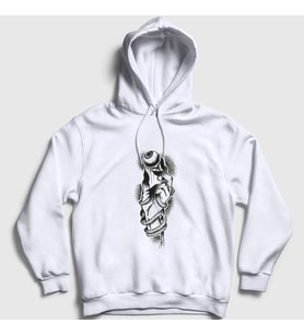Presmono Unisex Beyaz Eye Keeper Kapüşonlu Sweatshirt 289657tt