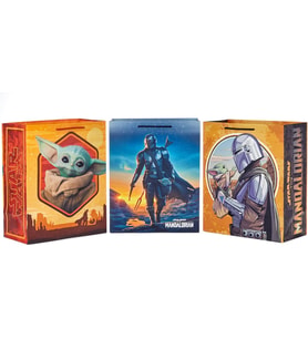 Star Wars The Mandalorian 13" Büyük Hediye Çantası Paketi (3 Torba: Baby Yoda, Mandalorian, Grogu) Doğum Günleri, Noel, Babalar Günü, 4 Mayıs için