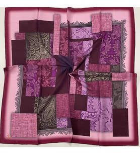 Geometrik Desen Elegante Seri Eşarp Eşarp Askısı İle Birlikte 100x100 cm Pembe M