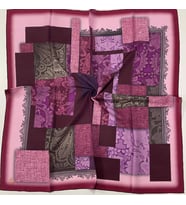 Geometrik Desen Elegante Seri Eşarp Eşarp Askısı İle Birlikte 100x100 cm Pembe M