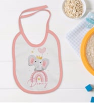 BK Kids Kişiye Özel Pembe Bebek Mama Önlüğü - Model 124