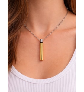316L Paslanmaz Çelik Açılabilir Kapsül Kolye – Gold Silindir Unisex Kolye 60 cm Zincir