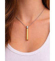 316L Paslanmaz Çelik Açılabilir Kapsül Kolye – Gold Silindir Unisex Kolye 60 cm Zincir