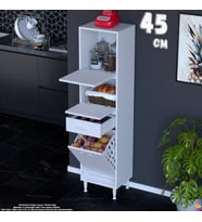 Eliusta Defne 45 cm Çok Amaçlı Mutfak, Bakliyat ve Kahve Köşesi Organizer Dolap Sepetli Dolap 45x163x32 cm
