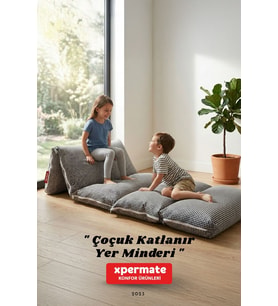 Katlanır Pofuduk Çocuk Yer Minderi Pötikareli Bebek Yer Yatağı Çantalı