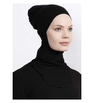 Kadın Tesettür Siyah Boyunluklu Bone