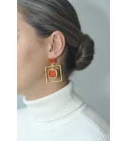 Kadir Jewellery 22 Ayar Altın Kaplama Kadın Sallantılı Küpe -El İşçiliği Ve Hipoalerjenik Küpe