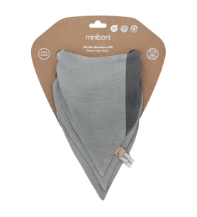Miniboni 3'lü Müslin Fular - Grey