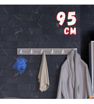 Modilayn ARI Serisi (91,4x9,6 cm) 6'lı Set 18 Kancalı Banyo Askısı  Ekstra Düzen ve Yer Tasarrufu