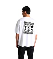 Erkek Oversize Futbol Athletic Bölüm Şampiyonluk Antrenman Kampı Grafik Baskılı Tişört Günlük Rahat