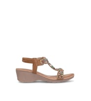 Guja 26Y226 Kadın Taşlı Dolgu Topuk Sandalet Camel