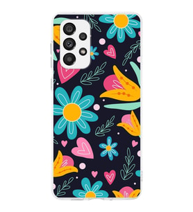 PrintiFy Samsung Galaxy A73 ile Uyumlu 1mm Slim Fit Retro Renkler 1 Baskılı Şeffaf  Kılıf