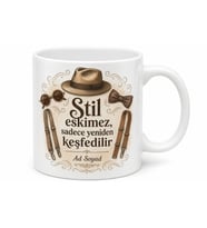 Vintage Giyinenlere Eski Dönem Modası İkinci El Şıklık Kupa Bardak Hediye