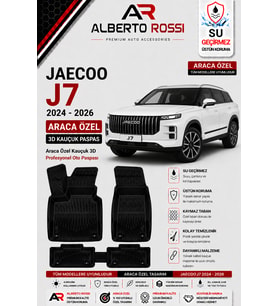 JAECOO J7 2024 - 2026 Araca Özel Kauçuk 3D Profesyonel Oto Paspası