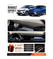 RENAULT CAPTUR 2 (2019-2024) Uyumlu Torpido Örtüsü Torpido Kılıfı - Siyah