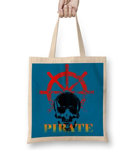 Piratas Korsanlar Bez Çanta Uzun Saplı