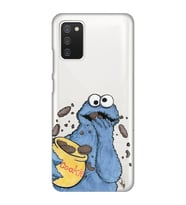 Samsung Galaxy A02S Uyumlu Susam Sokağı Kurabiye Canavarı Desenli Şeffaf Telefon Kılıfı
