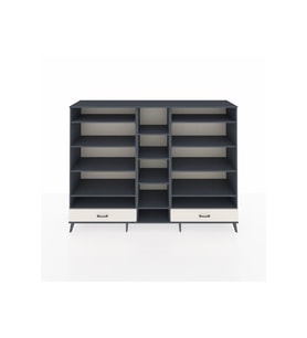 Hyperion Dolap 14 Raflı 2 Çekmeceli  220x44x163 Antrasit-Antrasit/Aytaşı