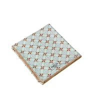 Emilya Rayon Desenli Eşarp 90x90 cm (Beyaz - Bej)