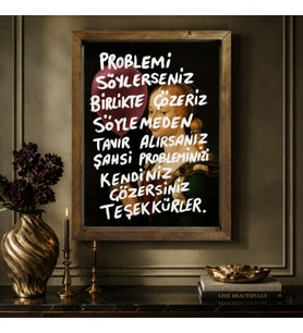 BK Gift Vintage Klasik Sanat Esprili Sözlü Masif Ahşap Çerçeveli Dekoratif Tablo - 8