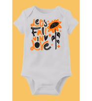 Unisex Bebek Beyaz Organik Baskılı Pamuklu Body