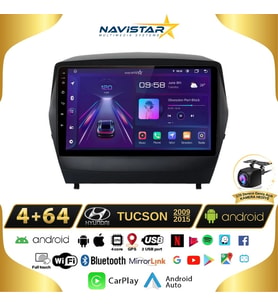 Hyundai Tucson 4GB + 64GB Kablosuz Carplay 2009-2015 Android 13 Navigasyon Multimedya Sistemi