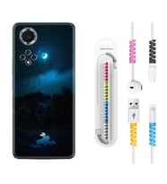 Huawei Nova Y70 Y90 Nova 9 SE  Kılıf Kablo Koruma Spiral Silikon Gece 1633