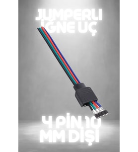 Led Konnektör Soket Rgb Şerit Led 4 Pin 10 Mm Dişi Iğne Uç Soket (8 ADET)