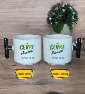 Çevre Mühendisi Kupa Bardak T Siyah Kulplu Mühendisler Günü Hediyesi
