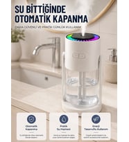 LED Işıklı Hava Nemlendirme Cihazı Şeffaf Su Hazneli Sessiz Masaüstü Nemlendirici