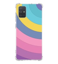 Samsung Galaxy A71  Köşe Korumalı Antişok Kapak Renk Cümbüşü Tasarımlı  Silikon Kılıf (Şeffaf)