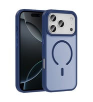 iPhone 17 Pro Kılıf M-safe Şarj Özellikli Mat Arka Yüzey Sio Kılıf (Lacivert)