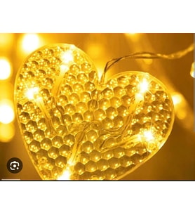 Kalp Perde Led 3m 6 Sıra 12 Adet Kalp Led Işık Gün Işığı
