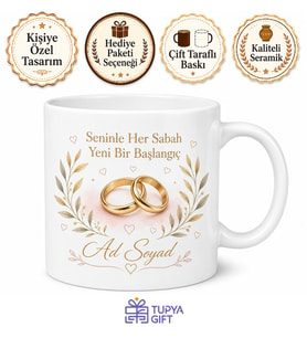 Just Married Yeni Evlendik Balayı Temalı Kupa Bardak Evlilik Hediye