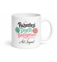Sürekli Diyet Konuşanlara Fit Olma Hayali Pazartesi Diyeti Kupa Bardak Hediye
