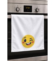 Valerine Life El Kurulama Havlusu 30x50cm Mutfak, Fırın için Pamuklu Emici Neşeli Gülücük