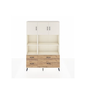 Arges Dolap 8 Raflı 4 Çekmeceli 3 Kapaklı 132x30x195 Aytaşı-Aytaşı/Çam