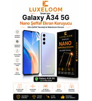 Luxeloom Samsung Galaxy A34 5G Smart Pro Nano Şeffaf Ekran Koruyucu (0.15mm Ultra İnce, Kırılmaz)