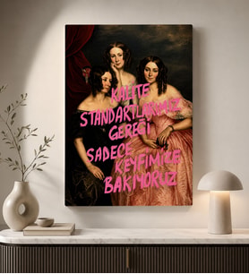 BK Gift Vintage Klasik Sanat Esprili Sözlü Dekoratif Kanvas Tablo - 43